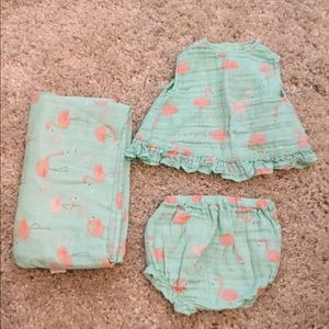 Flamingo Set + Swaddle